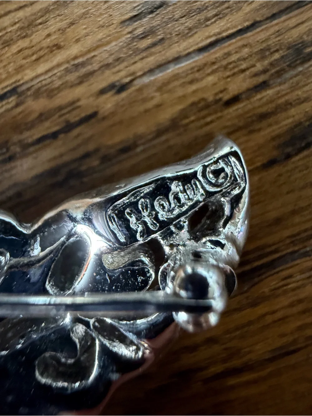 Vintage Signed Hedy Silver Tone Rhinestone Butterfly Brooch Pin